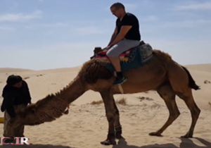 واکنش عجیب شترسوار هنگام پیاده شدن + فیلم