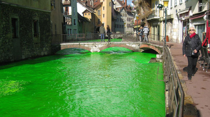 عکس/ کنفرانسی که رودخانه‌های فرانسه را سبز کرد