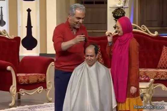 فیلم/ تراشیدن موی سر نیما فلاح توسط مهران مدیری