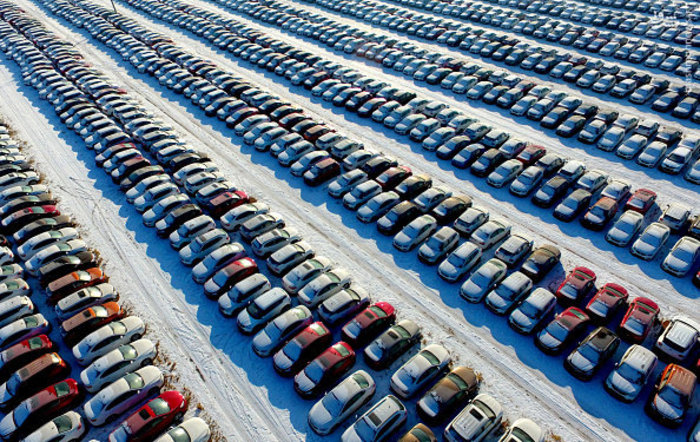 تصویر هوایی جالب از پارکینک ماشین در چین