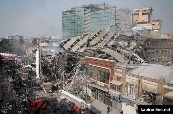 حادثه پلاسکو به روز هفتم رسید/ در حال بروز رسانی; قلب پلاسکو همچنان می‌سوزد/ احتمال وجود پیکر برخی آتش‌نشانان در طبقه منفی یک/ شناسایی هویت ۳ آتش‌‌نشان شهید و ۳ جانباخته