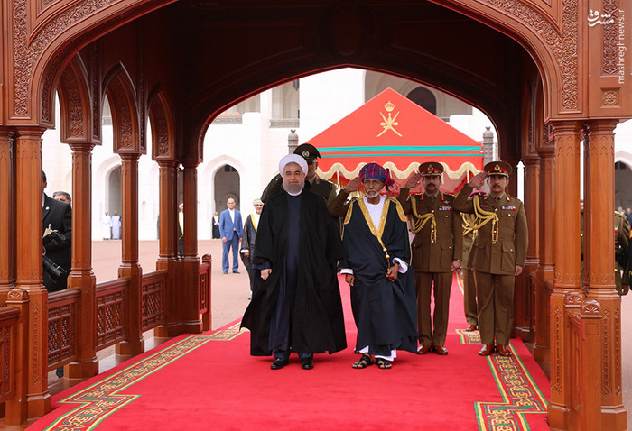 استقبال رسمی پادشاه عمان از روحانی