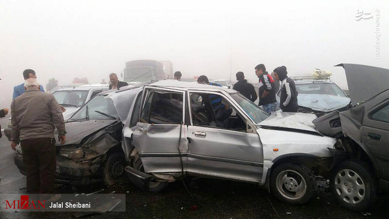 تصادف زنجیره‌ای اتوبان مشهد