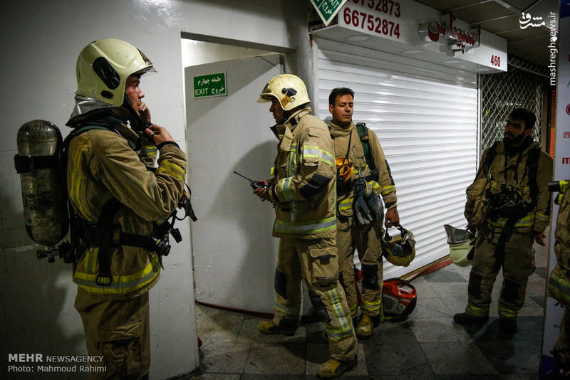 مانور اطفاء حریق در پاساژ علاء الدین