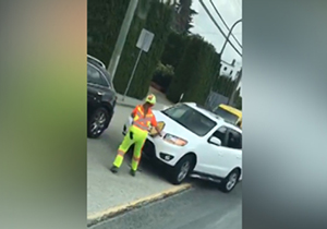 زیر گرفتن زن کارگر به خاطر عجله + فیلم