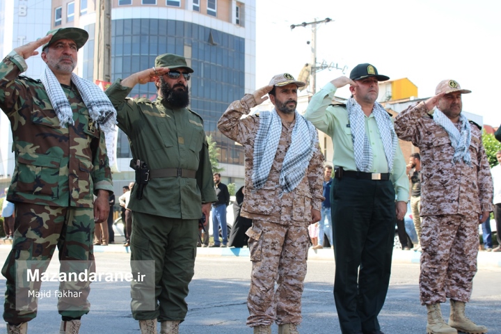 رژه نیروهای مسلح شهرستان آمل برگزار شد +عکس