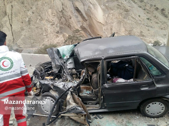 تصادف وحشتناک در محور هراز حادثه آفرید+ تصاویر