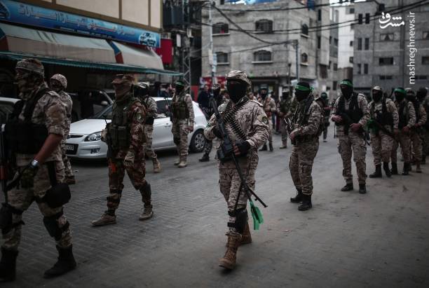 رژه نظامیان جنبش حماس فلسطین