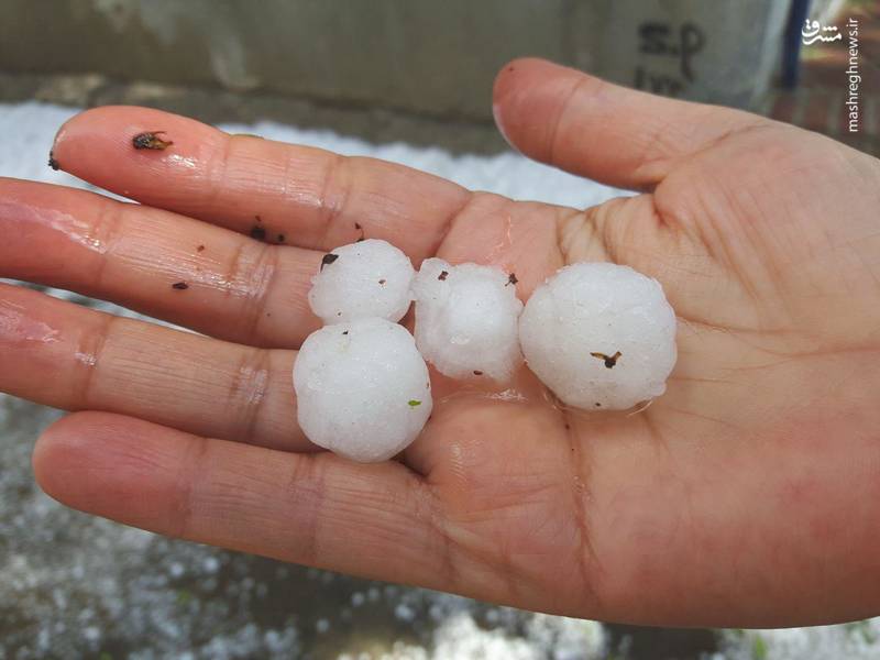 تگرگ‌های بهاری در لالجین همدان