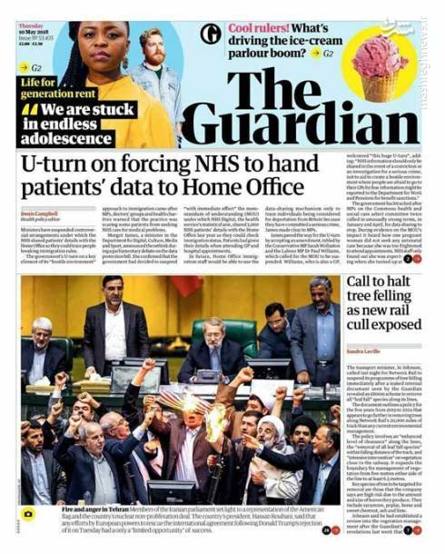 عکس/ آتش زدن برجام تصویر روز “گاردین”