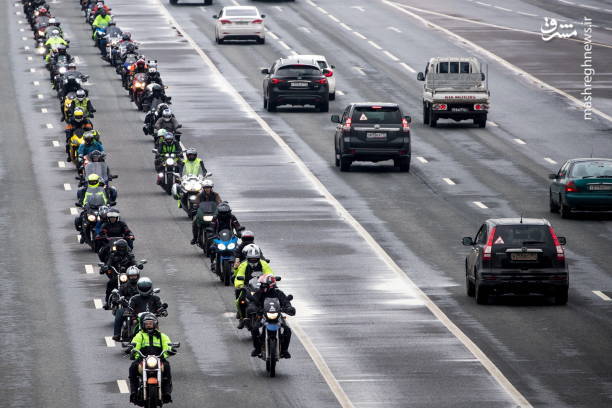 رژه موتورسواران در مسکو