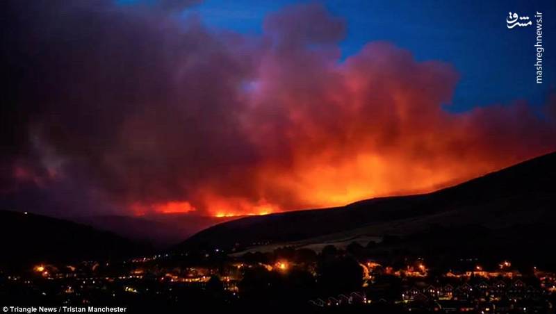 آتش سوزی گسترده در شهر منچستر انگلیس