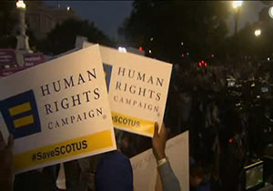 اعتراض مردم واشنگتن به گزینه پیشنهادی ترامپ به دادگاه عالی آمریکا + فیلم