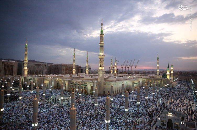 عکس/ اقامه نماز عید قربان در مسجدالنبی