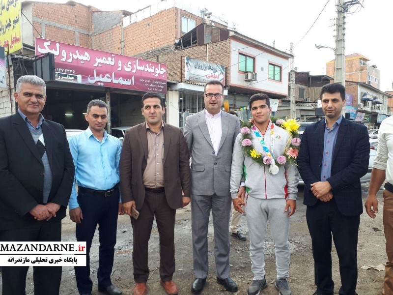 استقبال نائب قهرمان المپیک در دشت سر آمل