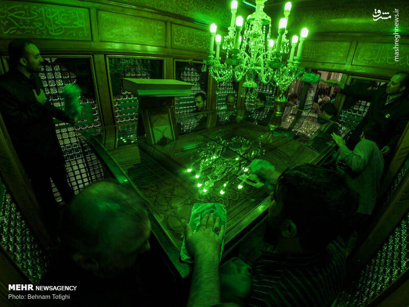 غبارروبی حرم حضرت عبدالعظیم (ع)