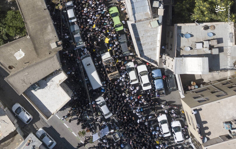 تصاویر هوایی تشییع شهید محمد جنتی