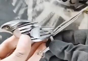 خلاقیتی باورنکردنی با استفاده از قاشق و چنگال + فیلم