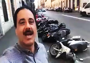 دردسرهای موتور سواران در رم به روایت حمید معصومی نژاد + فیلم