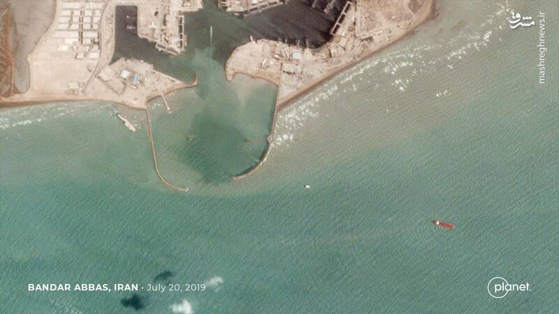 عکس ماهواره‌ای از نفتکش انگلیسی توقیف‌شده در بندرعباس