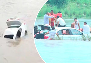 جوان ناسپاس BMW هدیه پدرش را به داخل روخانه انداخت + فیلم