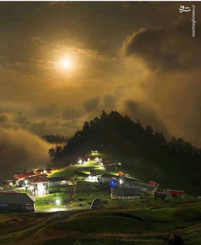 نمای شبانه زیبا از ماسال