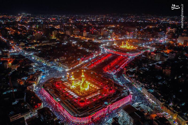 تصاویر هوایی از شب عاشورا در کربلا