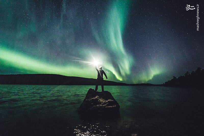 شفق قطبی زیبا در فنلاند