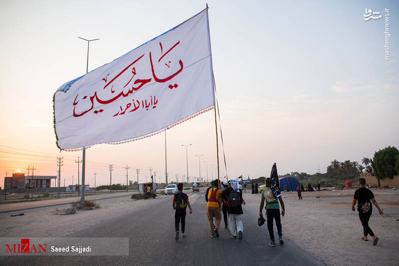 شور و حال زائران حسینی در مسیر”الدیر”