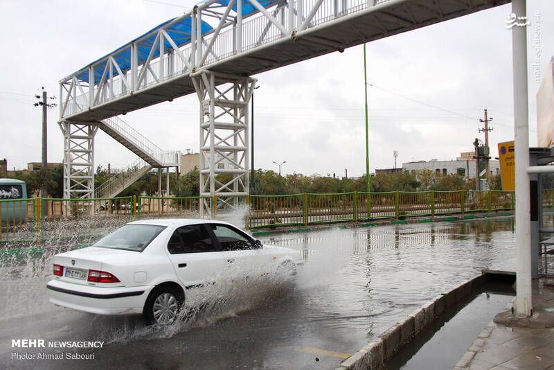 آب‌گرفتگی معابر شهر سمنان