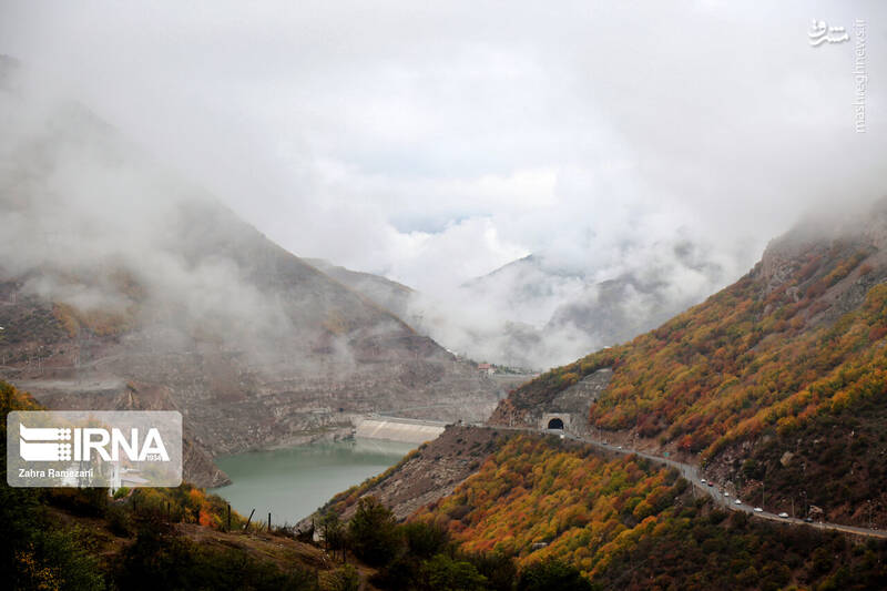 حال‌وهوای پاییزی در جاده چالوس