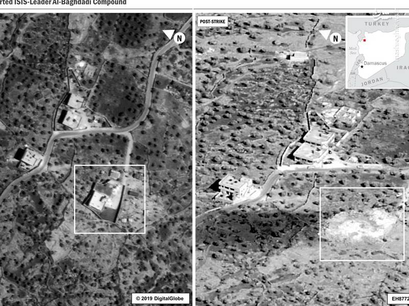 تصاویر لحظه حمله به مخفیگاه ابوبکر بغدادی