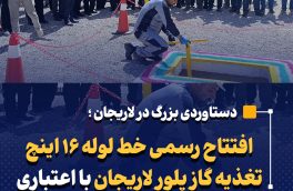 افتتاح رسمی خط لوله ۱۶ اینچ تغذیه گاز پلور لاریجان با اعتباری بالغ بر ۵۰۰ میلیارد تومان