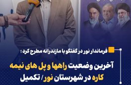 آخرین وضعیت راهها و پل های نیمه کاره در شهرستان نور/ تکمیل بیمارستان مجهز نور طی ۲ سال آینده