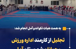 تجلیل از کارمند اداره ورزش و جوانان شهرستان آمل