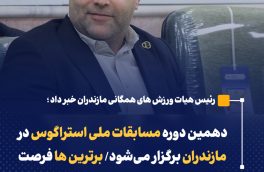 دهمین دوره مسابقات ملی استراگوس در مازندران برگزار می‌شود/ برترین ها فرصت حضور در اردوی تیم ملی را خواهند داشت  