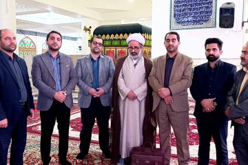 آیین سپاس از رودگر و استقبال از رحمان‌زاده در صحن نماز جمعه امامزاده عبدالله ع