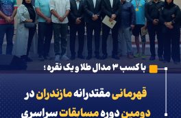 قهرمانی مقتدرانه مازندران در دومین دوره مسابقات سراسری ساحلی آمادگی جسمانی و تندرستی