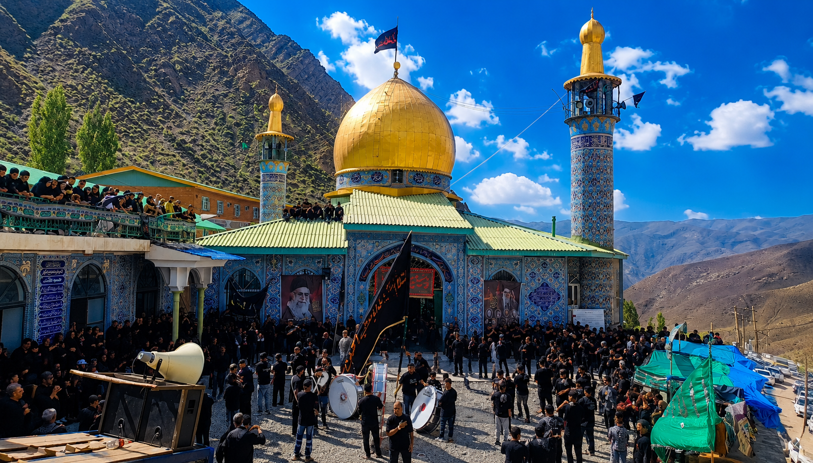 کلا میزبان عاشقان اباعبدالله در تاسوعا و عاشورای حسینی/ جلوه‌ای ماندگار از عزاداری مردم روستای چل در امامزاده روستای کلا