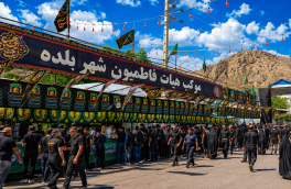 پذیرایی متفاوت و باشکوه از عزاداران حسینی با ۱۴ طعم چای و شربت در بلده