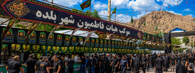 پذیرایی متفاوت و باشکوه از عزاداران حسینی با ۱۴ طعم چای و شربت در بلده